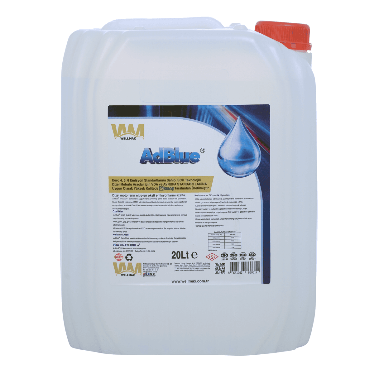 Adblue® by İGSAŞ 20 Lt SCR Sıvısı – ISO 22241 Belgeli